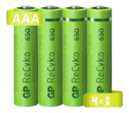 Pilas Recargable Tamaño Aaa Gp 4 Piezas 650 Mah Recyko Nimh