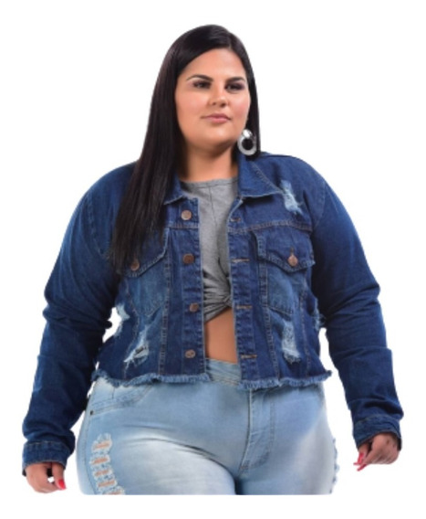 jaqueta jeans curta plus size