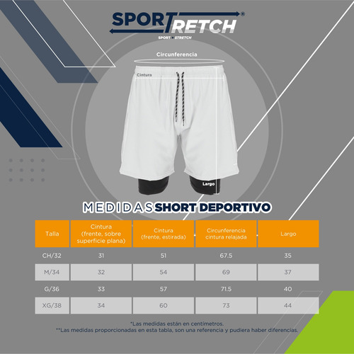 Short Deportivo Stretch Para Hombre Liso Con Bolsas Entrenar