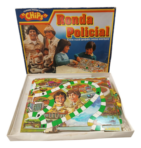 Jogo Ronda Policial Chips Completo Antigo Tabuleiro Glasslit (Usado)