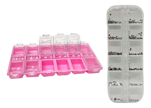 Pack Caja De Cristales Decox12+caja Acrilico Organizadora
