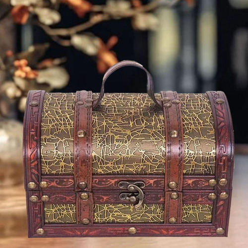 Estuche De Madera De Estilo Retro Contenedor De Madera
