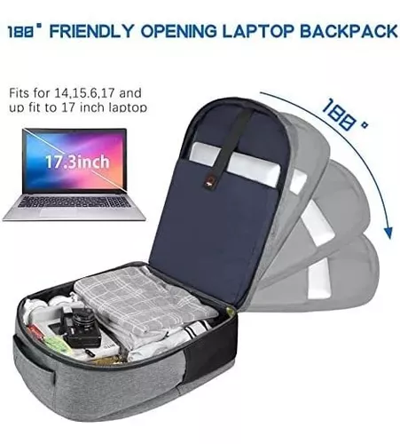  Mochila para laptop de 17 pulgadas, impermeable, extra grande,  mochila de viaje TSA antirrobo, mochila de negocios universitarios para  hombres con puerto de carga USB, mochila de computadora para juegos de