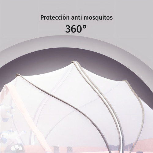 Aeiou BC003 18125 cuna corral para bebé con mosquitero color pink/grey