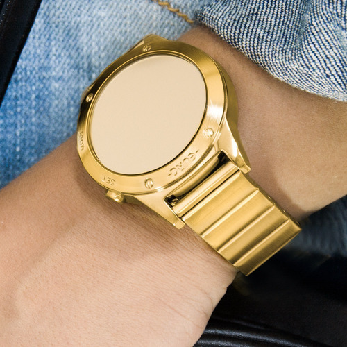 Relogio Sabrina Sato Dourado Espelhado Digital Led Euro