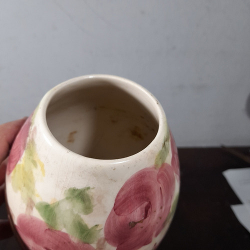 Imagem 4 de 9 de Vaso Antigo Faiança Weiss Pintado A Mão E Numerado. 23 Cm Al