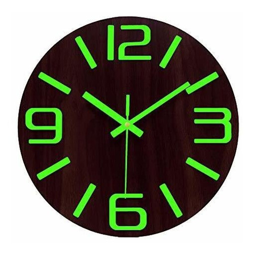 Relojes De Pared Luminosos - Reloj De Madera Silencioso Sin