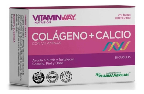 Colageno + Calcio Con Vitaminas A C Y E 30 Caps Microcentro Sabor Sin Sabor