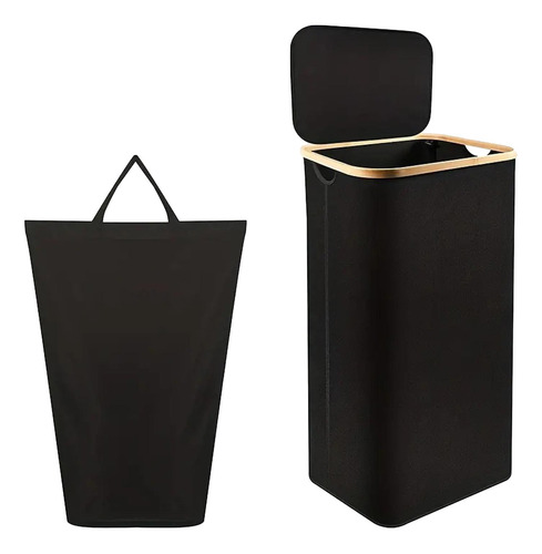 Cesta Elegante Para Almacenamiento De Ropa Sucia Con Negro