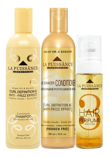 La Puissance Shampoo Y Acondicionador Perfume 3 Rulos Kit X3