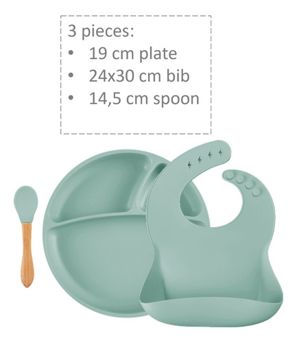 Imagen 2 de 4 de Set Alimentación Bebe Silicona Premium Minikoioi Blw Set 2