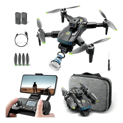 Drone Profissional Xt505 Dual Cam 4k 2 Baterias Brushless Cor Preto