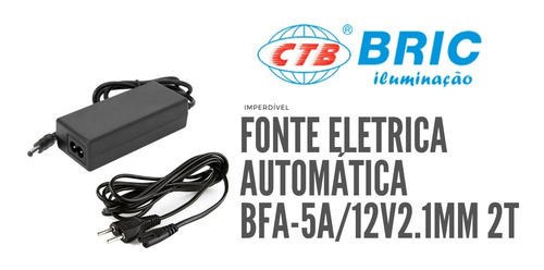 Fonte Eletronica 12v 5a 110v/220v Automática Para Fita Led