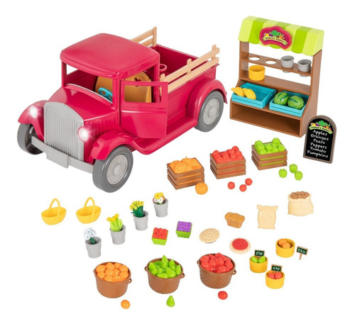 Li'l Woodzeez Camión De Agricultores Con Accesorios Color Fucsia