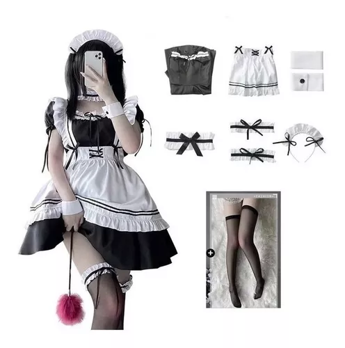 Cosplay M-5XL Plus Size Arpon Lolita Maid Lace Mini Vestido Bonito Traje De  Halloween Meninas Kawaii Anime Roupa De Algodão De Manga Curta Para As  Mulheres - Escorrega o Preço