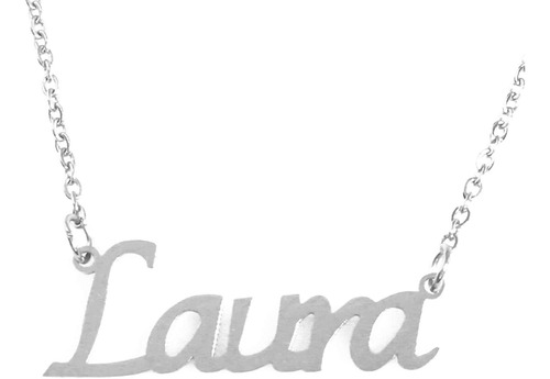 Zacria Laura Custom Name Collar Personalizado - Tono Plata