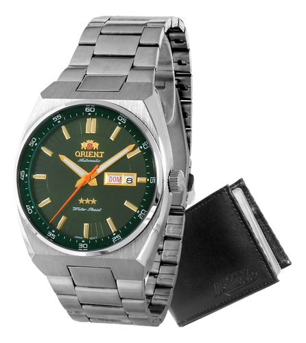 Relógio Orient Masculino Automático 469ss087 E1sx Verde Aço
