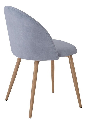 Silla Comedor Niza Tulip En Pana Nórdica X 4 Unidades Pana Símil Madera Gris