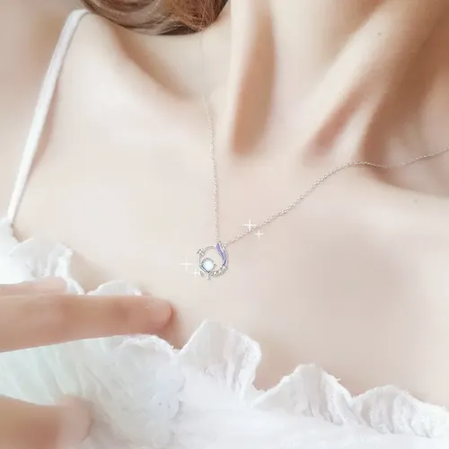 Colar Floral De Prata Esterlina Line Xing | Frete grátis