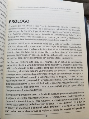 A0 Feminicidio Un Enfoque Sistémico, Camara De Diputados (Usado)