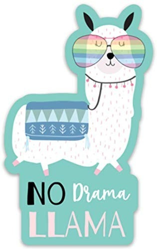 No Drama Llama Sticker Decal 4 Cute Llama Vinyl