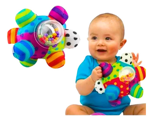Juguete Pelota Sonajero Texturizadas Sensorial Para Bebes