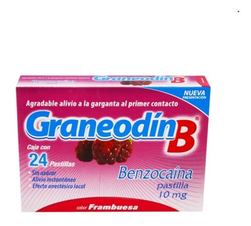 Graneodin B 10mg Sabor Frambuesa Caja Con 24 Tabletas