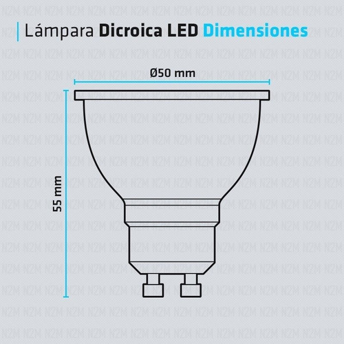 Imagen 4 de 9 de Lampara Led Dicroica 7w Gu10 220v Foco Calido Frio Pack 10