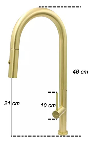 Llave Monomando Fregadero Tarja Retráctil Pre Lavado Dorado