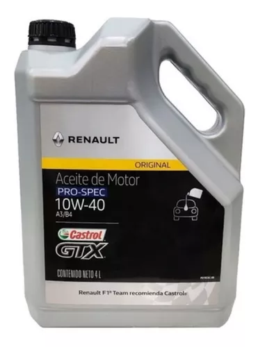 Aceite 10w40 Semisintetico Renault Pro Spec Castrol Gtx 4l