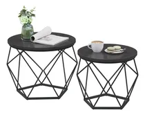 Comprar Vasagle Juego De 2 Mesas Auxiliares Pequeñas, Mesa Auxilia. Color Gris Carbón + Tinta Negra