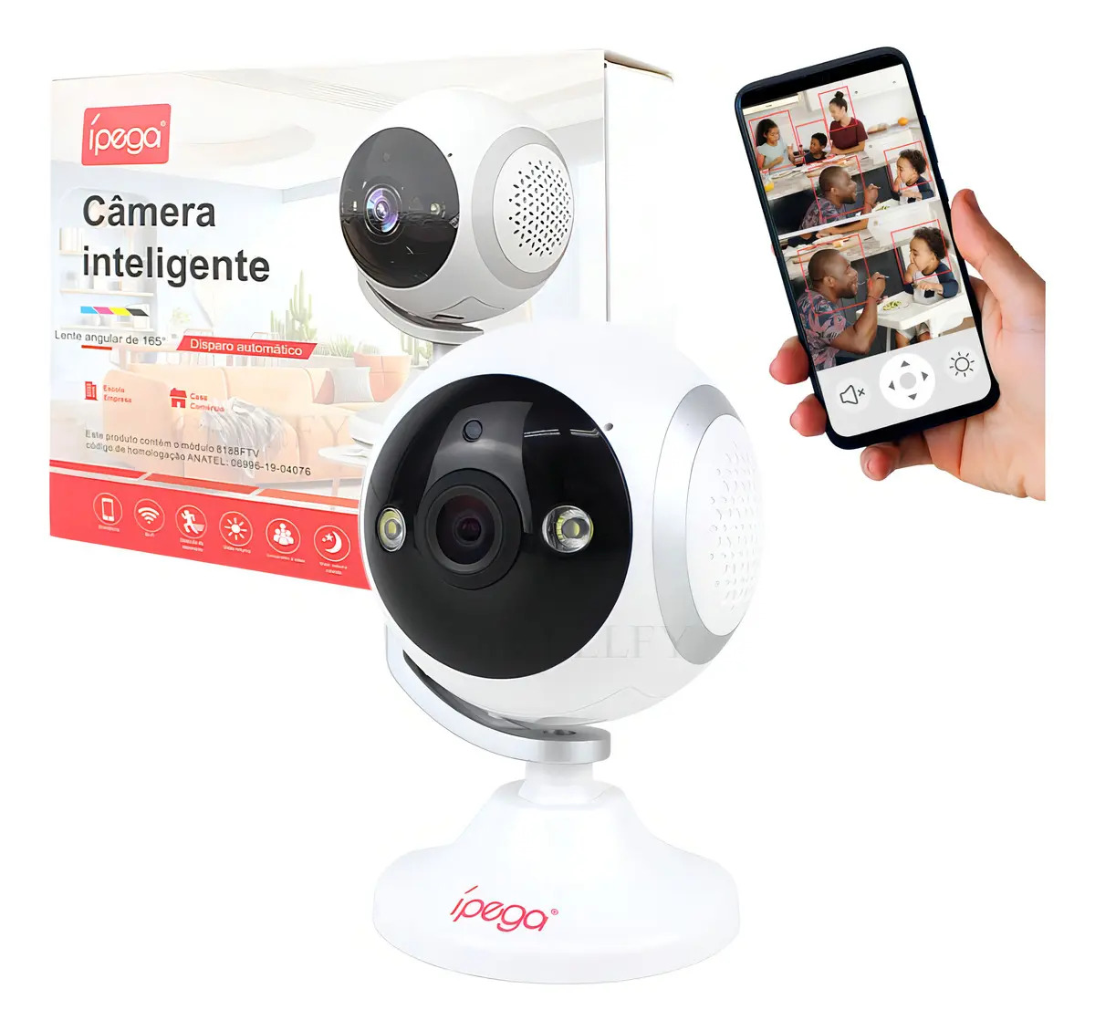 Câmera Segurança Ip Inteligente Wifi Onvif Infravermelho 3mp