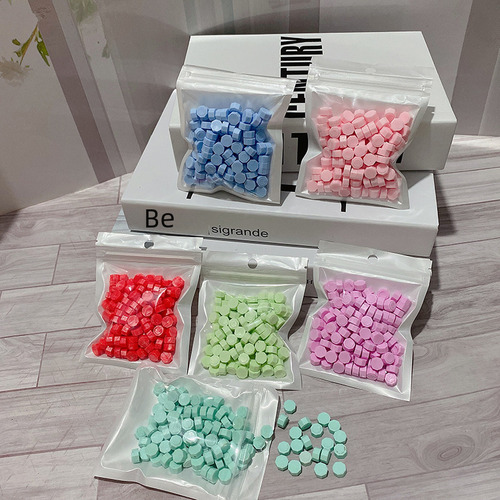 Perlas De Cera Para Sellar Octágonos, Color Rojo Peonía, 35