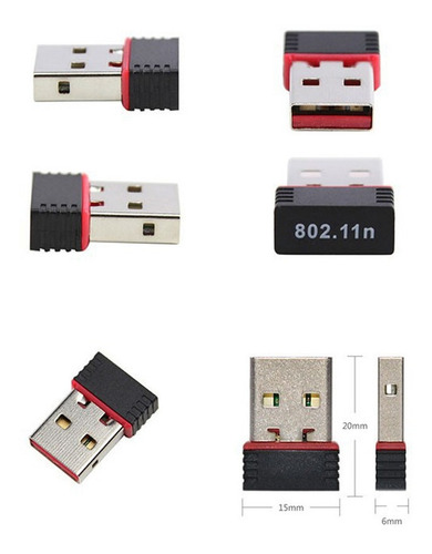 Imagen 7 de 7 de Antena Adaptador Usb Wifi Nano 100m 300mbps 802.11b/g/n