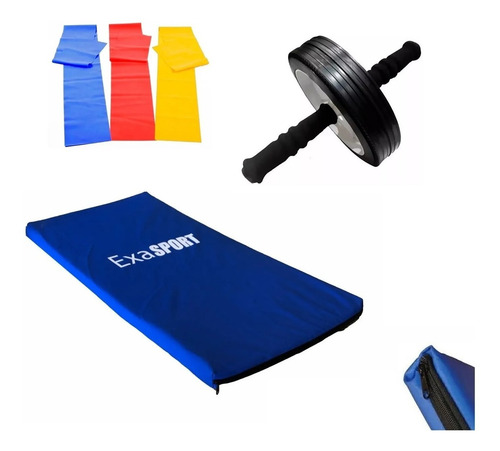 Combo Fitness Exahome Rueda + Colchoneta + Escalera Banda