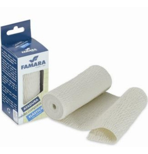 Atadura Elástica Média Compressão 10cm X 1,30m Branca Famara