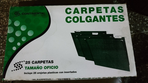 Caja De Carpeta Verde Colgante*25 Unidades