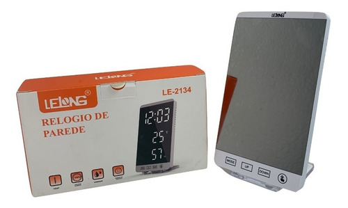 Relógio Led Digital Parede/mesa Espelhado P/ Escritorio Le