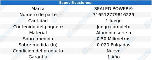 Jgo Metales Bancada 0.50 Cutlass Salon V8 5.0l 78 Al 80 S P