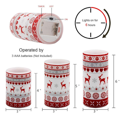 Velas Led Parpadeantes Sin Llama A Bateria Diseño Navidad 3
