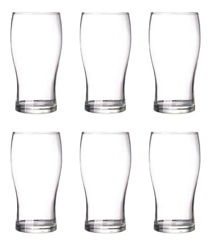 Imagen 1 de 7 de Vaso De Vidrio Rigolleau Pinta Cerveza 540ml X6 Unidades