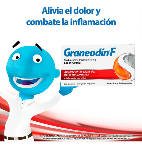 Graneodín® F,dolor E Inflamación De Garganta, 3pk De 16 Pzs