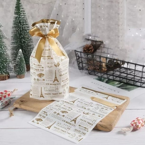 Imagen 1 de 3 de 10 Bolsitas Bolsa Para Regalos Dulce Galletas Con Cinta