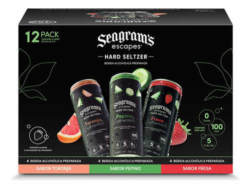 Seagram's Hard Seltzer Mix 355 Ml 5% Alc. Pack 12 Latas