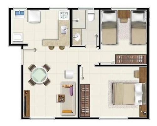 Imagem 7 de 7 de Apartamento Com Área Privativa Com 2 Quartos Para Comprar No Bom Sossego Em Ribeirão Das Neves/mg - 12456