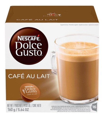 Kit 3 Nescafe Dolce Gusto Cafe Au Lait 160g