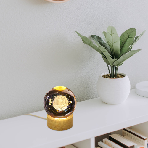 Led Light Display Pedestal Wooden Light Base Crystal Ball Ro