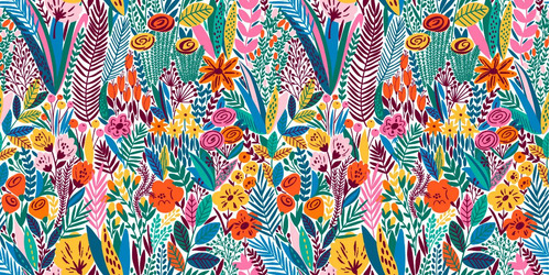 Vinilos Decorativos Mural Dibujo Flores Abstarcto Colores