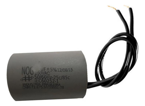 Capacitor Com 2 Fios Metalizados Para Motor 50uf 250 Vac Mvm