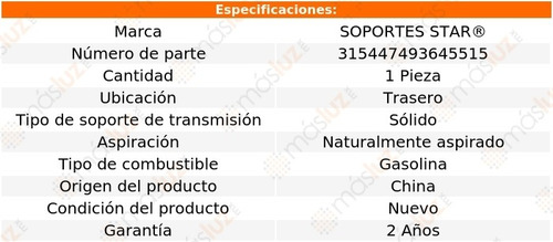 1) Soporte Transmisión Tras W200 Pickup 6 Cil 3.7l 70/73
